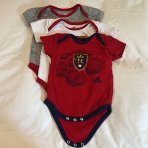 Set of 3 Real Salt Lake Adidas Onesies. NWOT